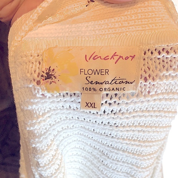 Vintage Y2K White Organic Cotton Cardigan Preppy Sustainable Granny Size Medium - Picture 2 of 5